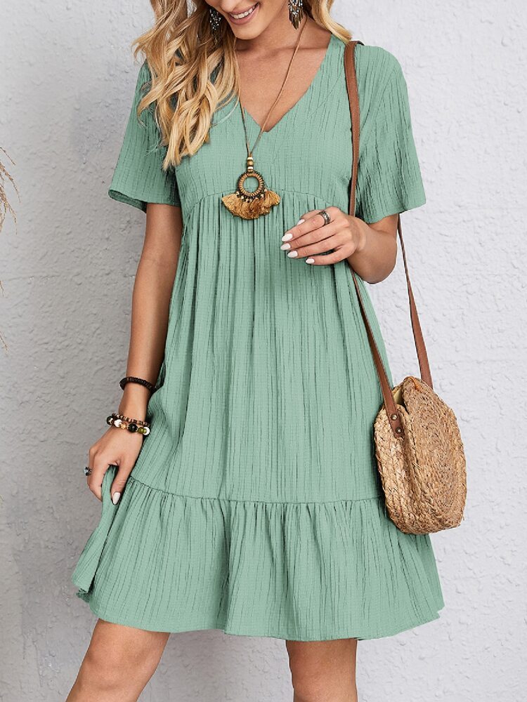 V-Neck Summer Dress – Casual Loose Beachwear | Koalakits36