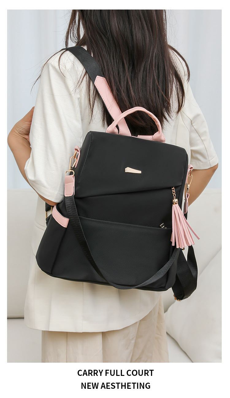 Oxford Cloth Stitching Women's Backpack Anti-Theft Back Zipper Girls | Koalakits36