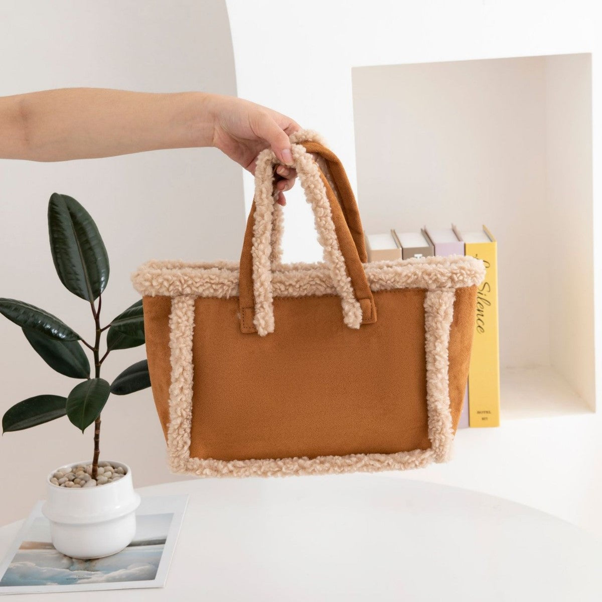 Womens Plush Crossbody Tote Bag Koalakits36