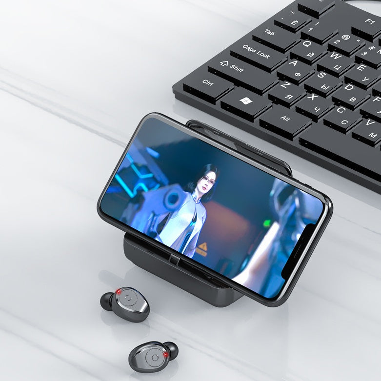 Bluetooth 5.0 Wireless Earbuds with 2000mAh Power Bank Charging Case – Stereo Headset with Voice Control, Hands-Free Calling & Music Playback