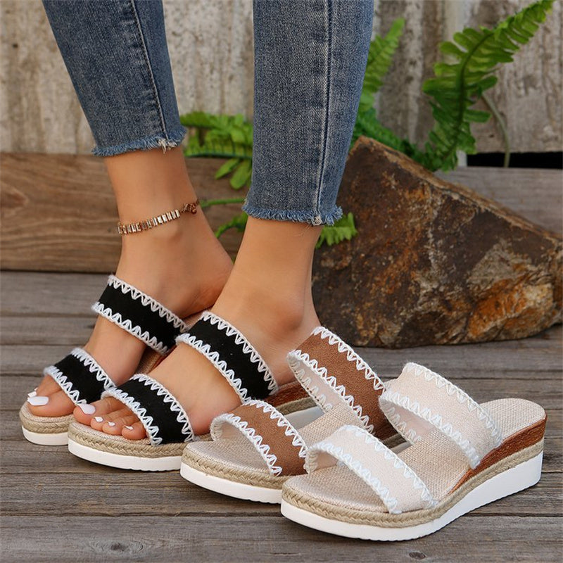 Hemp Rope Woven Wedge Slippers - Rope Wedges | Koalakits36