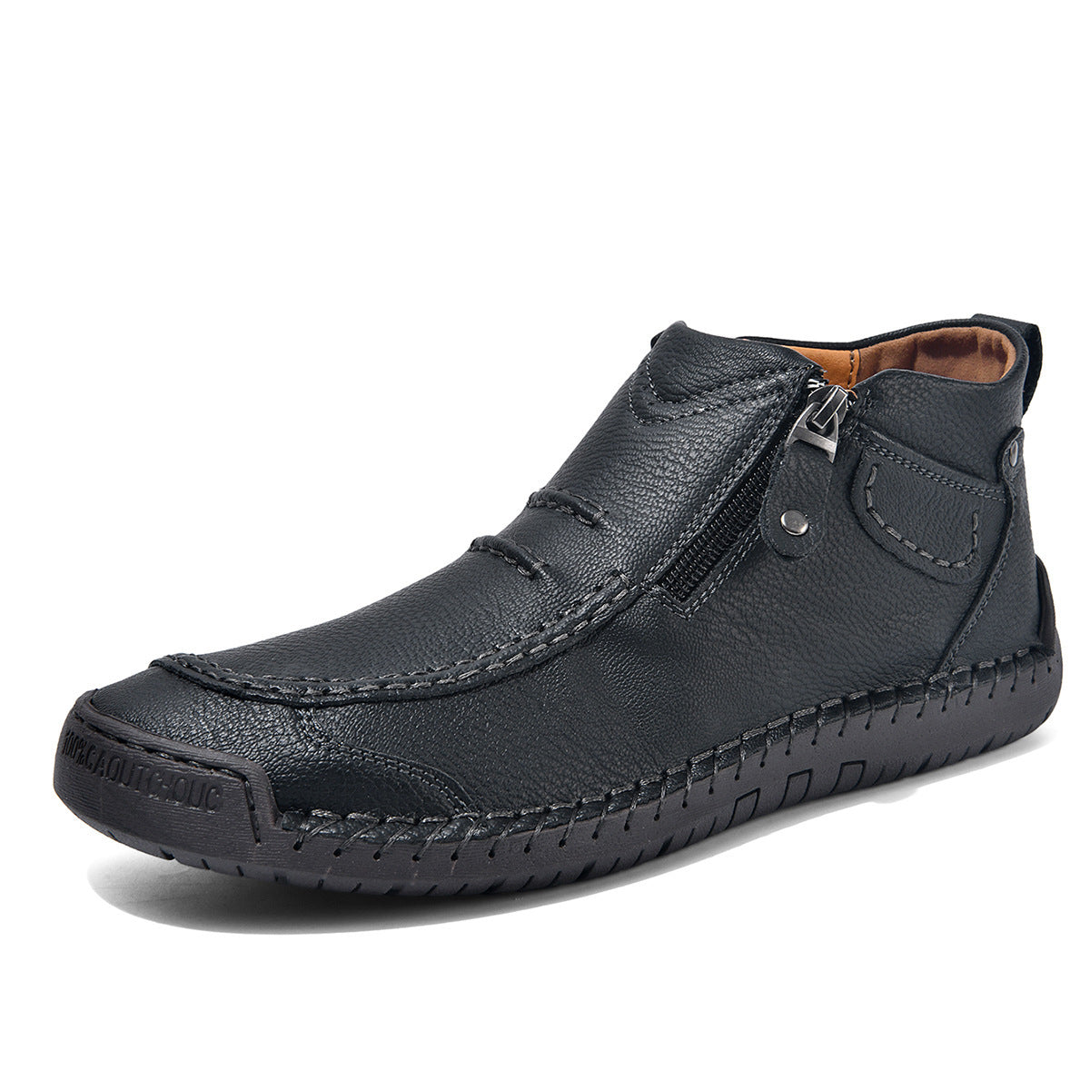 Men's Flats Ankle Boots Fashion Casual Side-zipper Boot Temperament Commuter Shoes Koalakits36