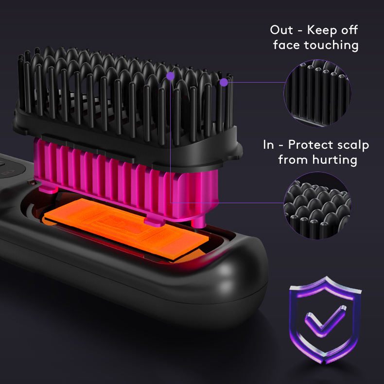 2 In 1 Hair Comb Wireless Straightener Brush Hair Fast Heating Portable Hot Curler | Koalakits36