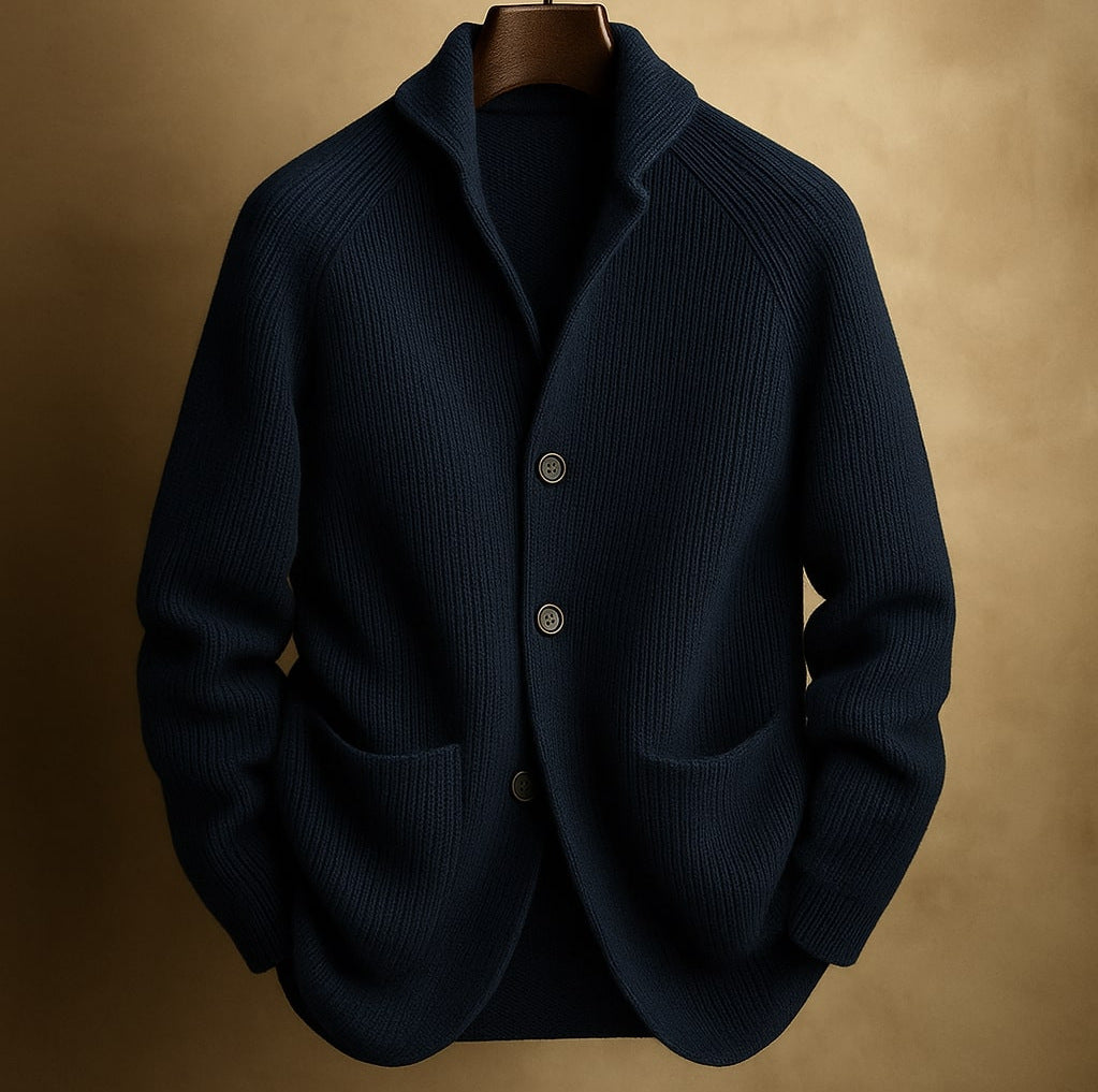Men’s Knitted Cardigan Casual Button Pocket Long Sleeve Jacket