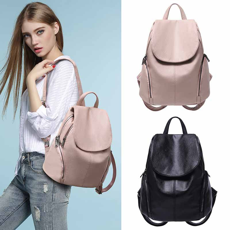 Stylish Women's Casual Leather Backpack - Soft & Durable for Everyday Adventure