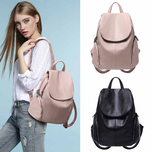 Stylish Women's Casual Leather Backpack - Soft & Durable for Everyday Adventure