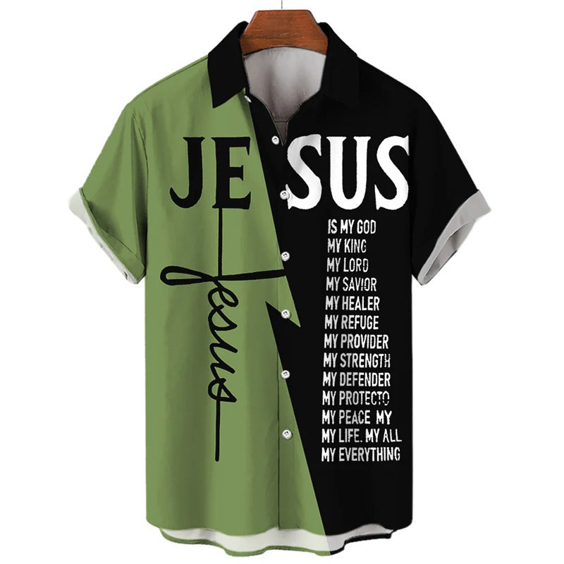 Colorblock Shirt Men – Trendy Letter Tee | Koalakits36
