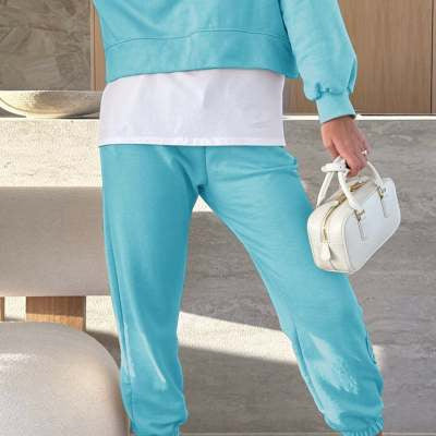 Hooded Sweatshirt Suit Loose Long Sleeve False Two-piece Tops And Jogger Sports Trousers | Koalakits36