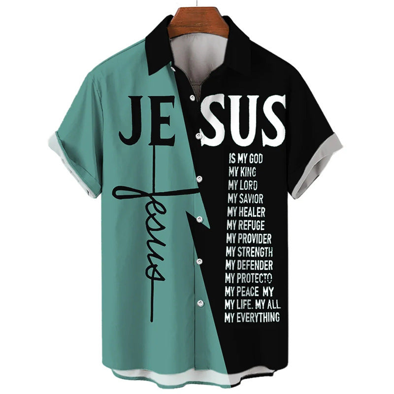 Colorblock Shirt Men – Trendy Letter Tee | Koalakits36