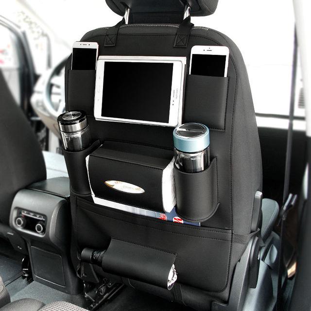 HQ Leather Car Seat Organizer – Premium Leather Storage Pockets for Cars, SUVs & Trucks