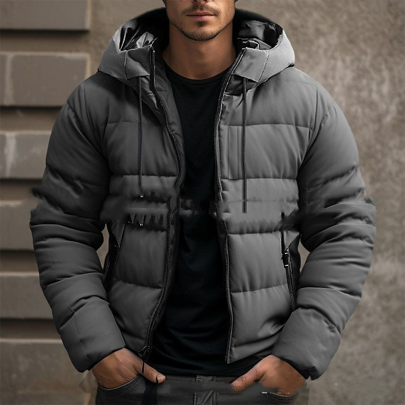 Men's Hooded Jacket Winter Pockets Zip-up Coat Casual Outerwear Clothing Koalakits36
