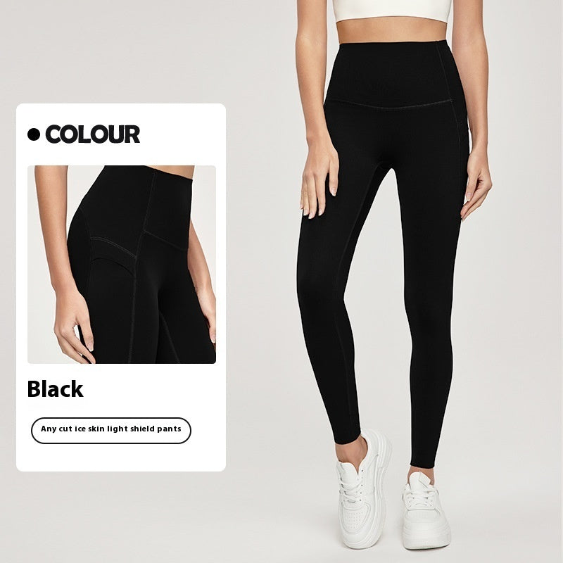 Cool Feeling Yoga Pants Outer Wear Pocket High Waist Hip Lift Sports Tights | Koalakits36