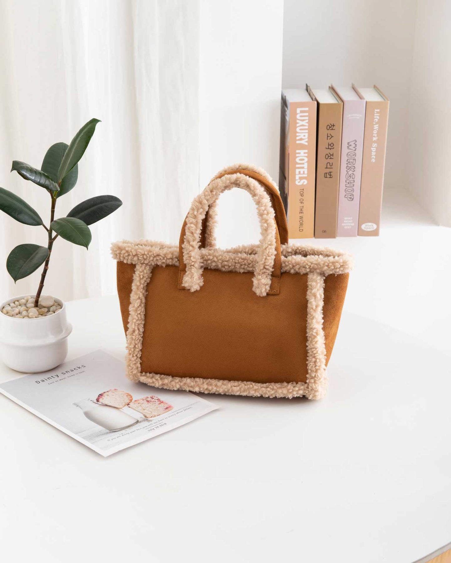 Womens Plush Crossbody Tote Bag Koalakits36