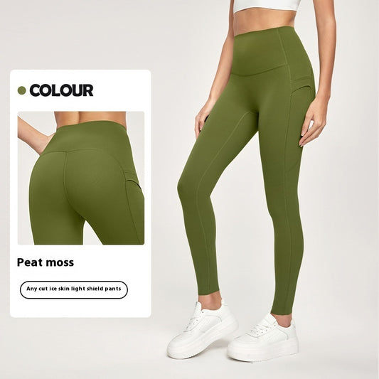 Cool Feeling Yoga Pants Outer Wear Pocket High Waist Hip Lift Sports Tights | Koalakits36