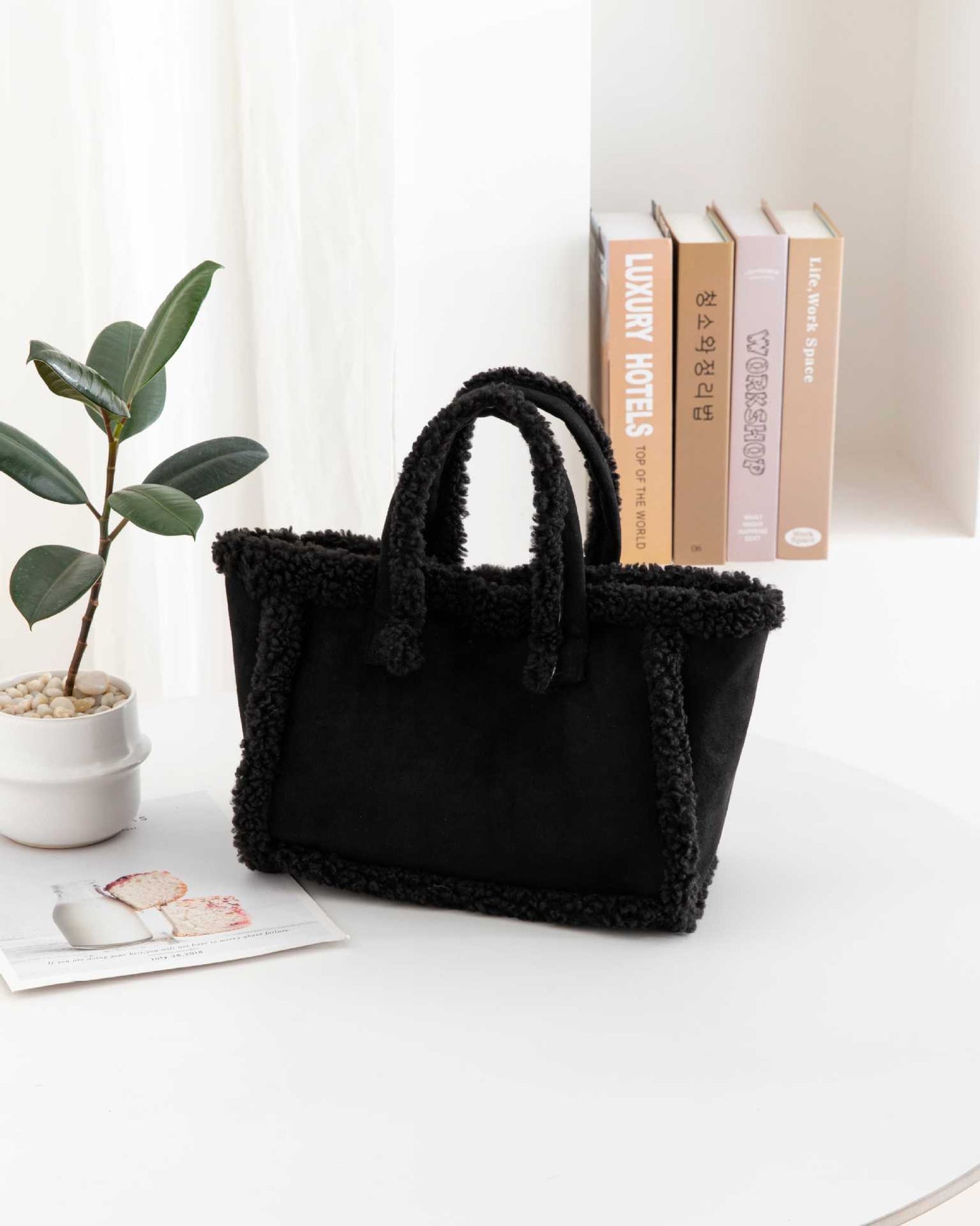 Womens Plush Crossbody Tote Bag Koalakits36