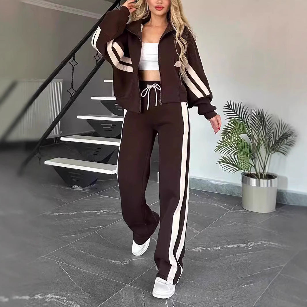 Fashion Two-piece White Sports Suit Loose Shirt Casual Pants Sets Sportswear Clothes Tracksuit Women Outfits