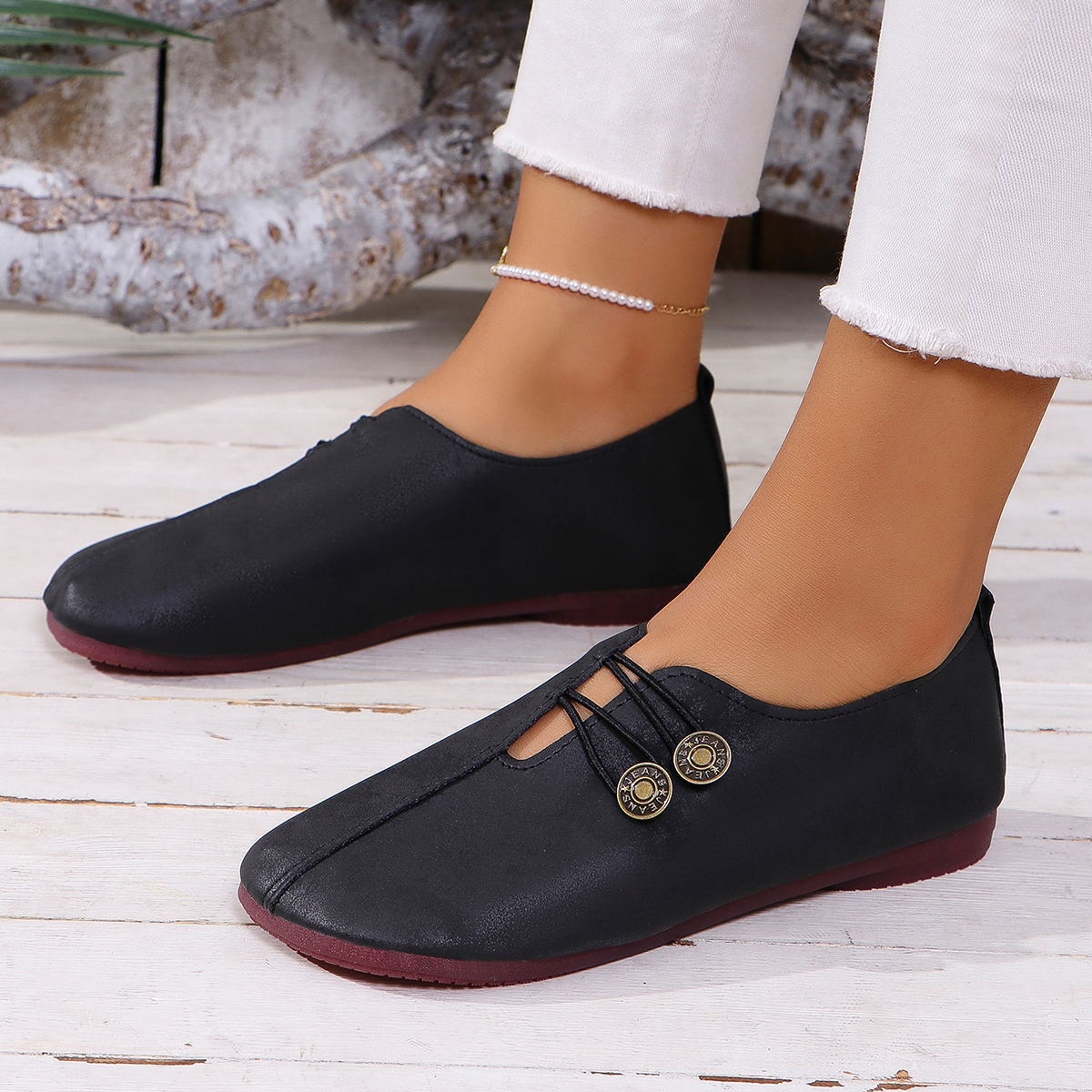 Square Toe Slip-on Sandals Summer Fashion Soft Flat Shoes For Women