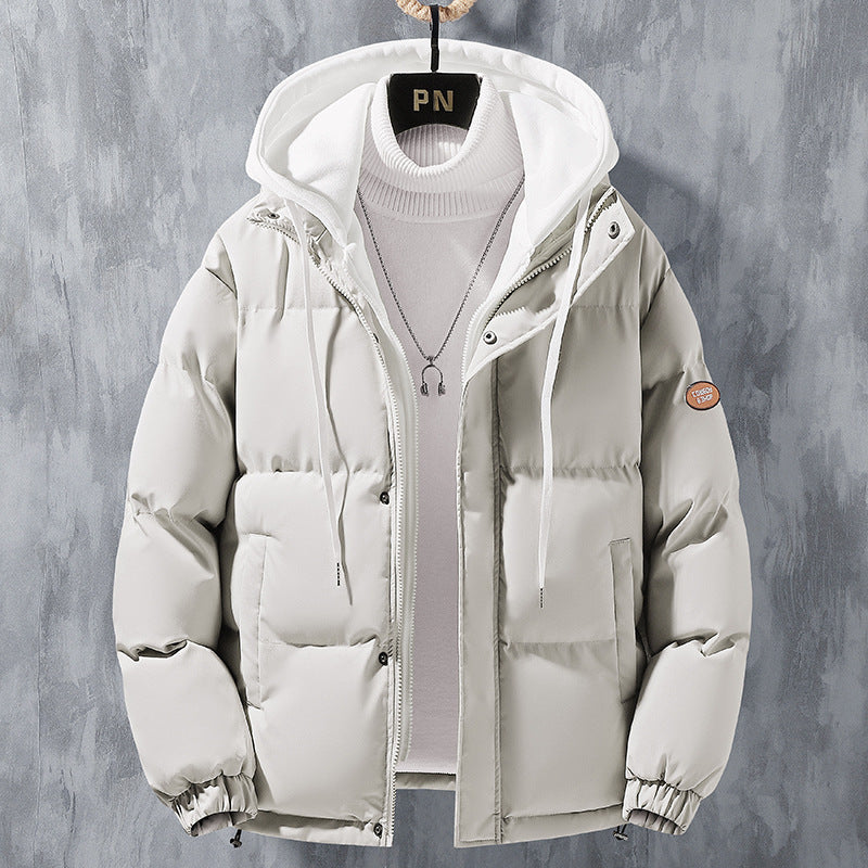 Fashion Hooded Jacket Men Winter Windproof Thickened