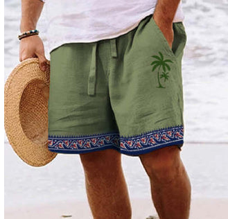 Summer Drawstring Shorts With Pockets Fashion Casual Solid Color Vacations Beach Pants Mens Clothing