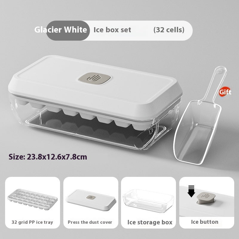 32 Grid Silicone Ice Cube Tray Mould With Lid Shovel Storage Box | Koalakits36