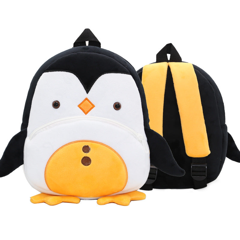 Cute Plush Animal Backpack for Kids – Cartoon Kindergarten School Bag with Zipper Pocket, Lightweight Soft Toy Design