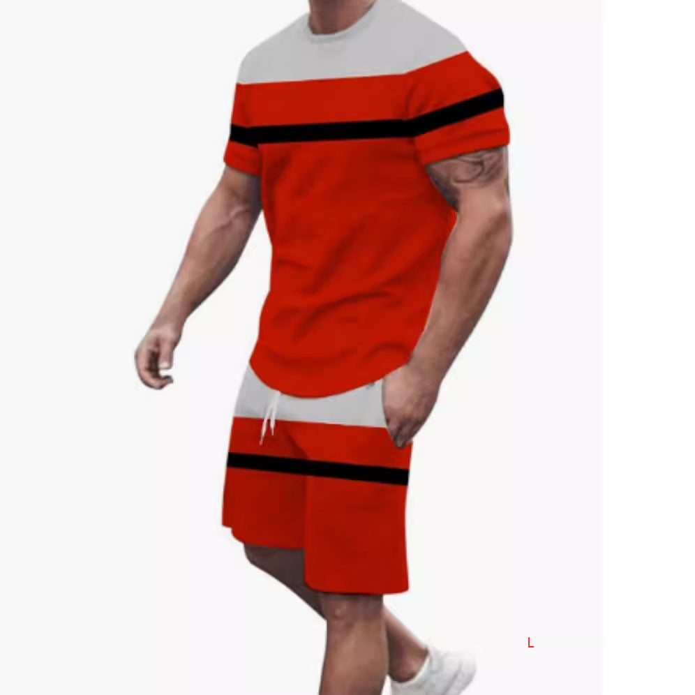 Men’s Printed T-Shirt and Shorts Sportswear Casual Set
