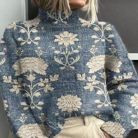 Women's Christmas Printed Turtleneck Sweater Koalakits36