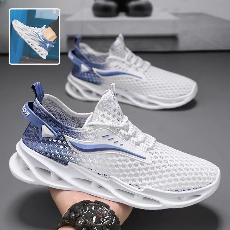 Men's Lace-up Sneakers Mesh Sports Shoes Fashion Hollow-sole 