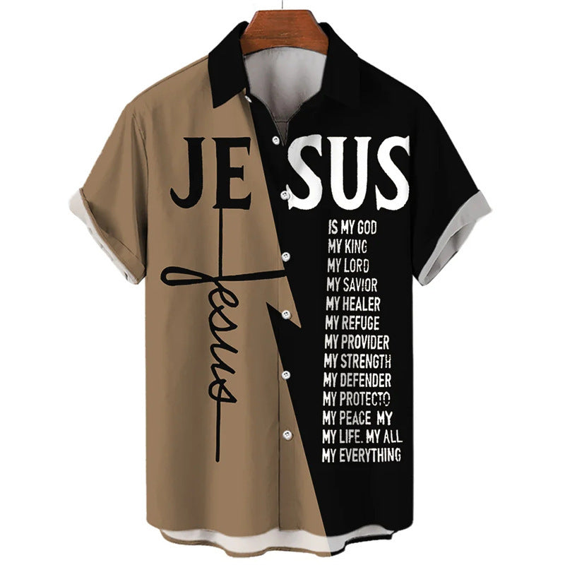 Colorblock Shirt Men – Trendy Letter Tee | Koalakits36