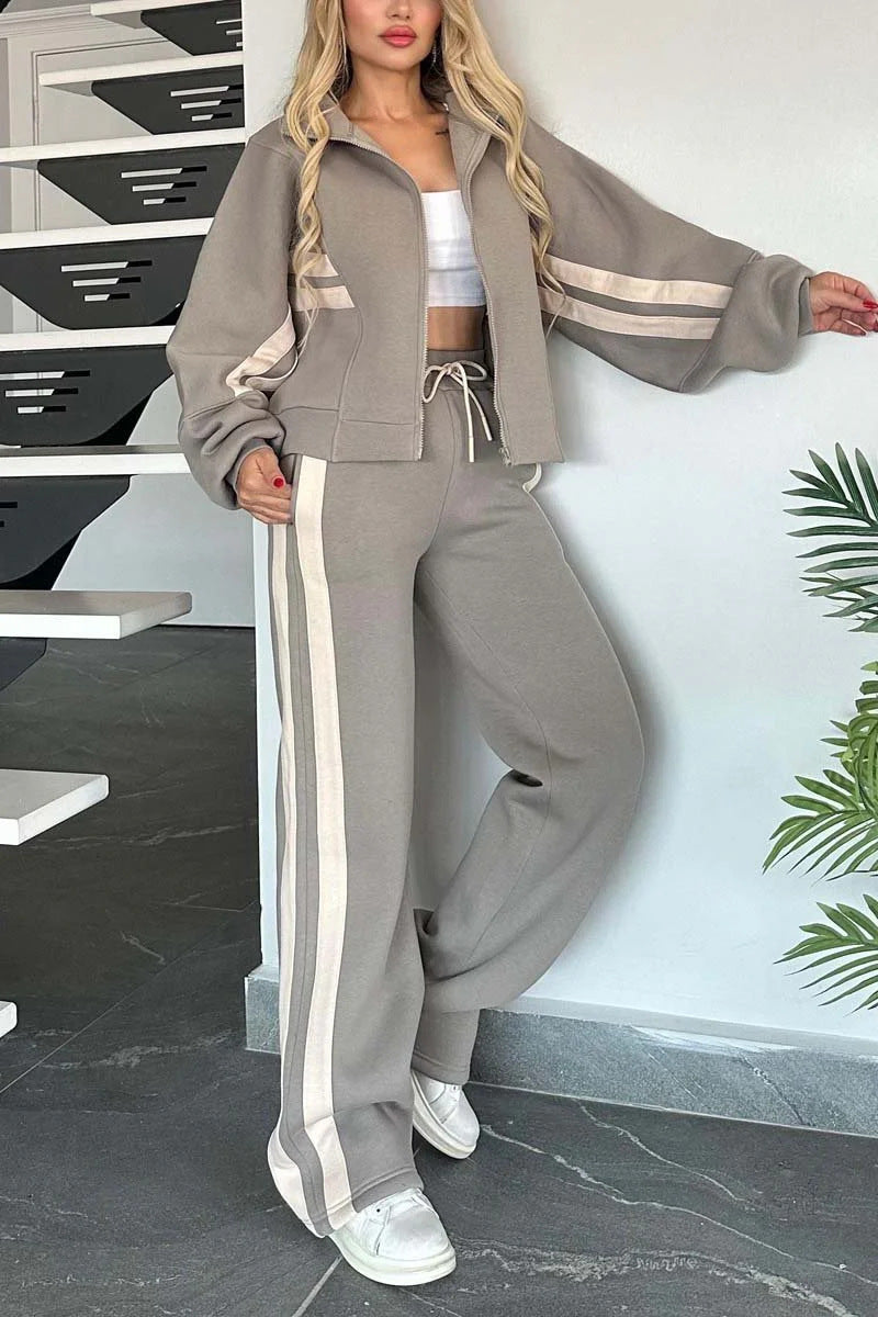 Fashion Two-piece White Sports Suit Loose Shirt Casual Pants Sets Sportswear Clothes Tracksuit Women Outfits