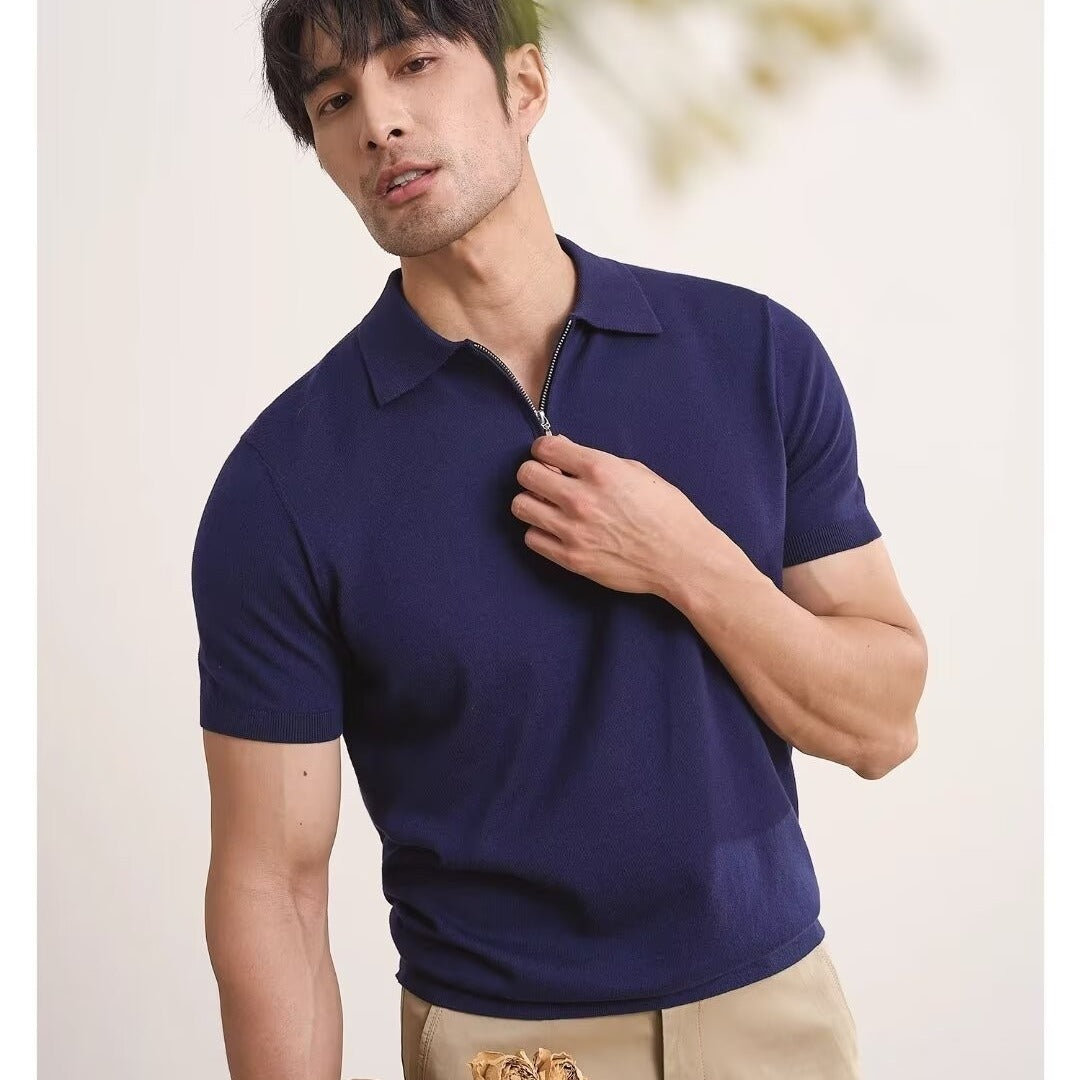 Zipper Polo Shirt for Men - Short Sleeve | Koalakits36
