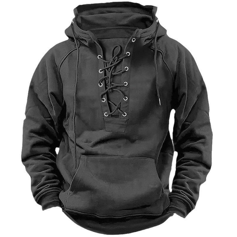 Lace-up Hoodie Casual Sports Pocket Sweatshirt Men's Long-sleeved Clothing Koalakits36