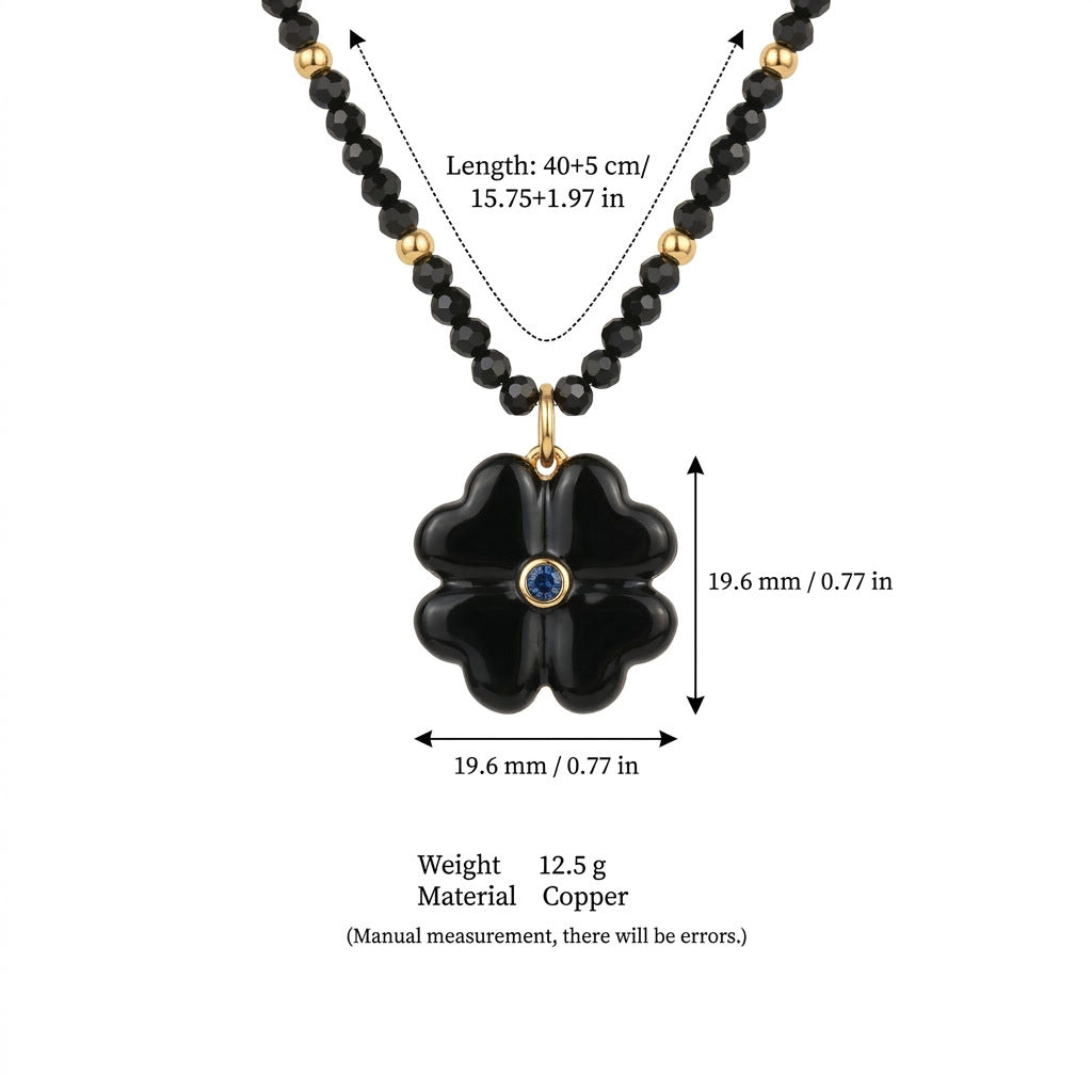 Red Oil-drop Flower Clavicle Necklace For Women