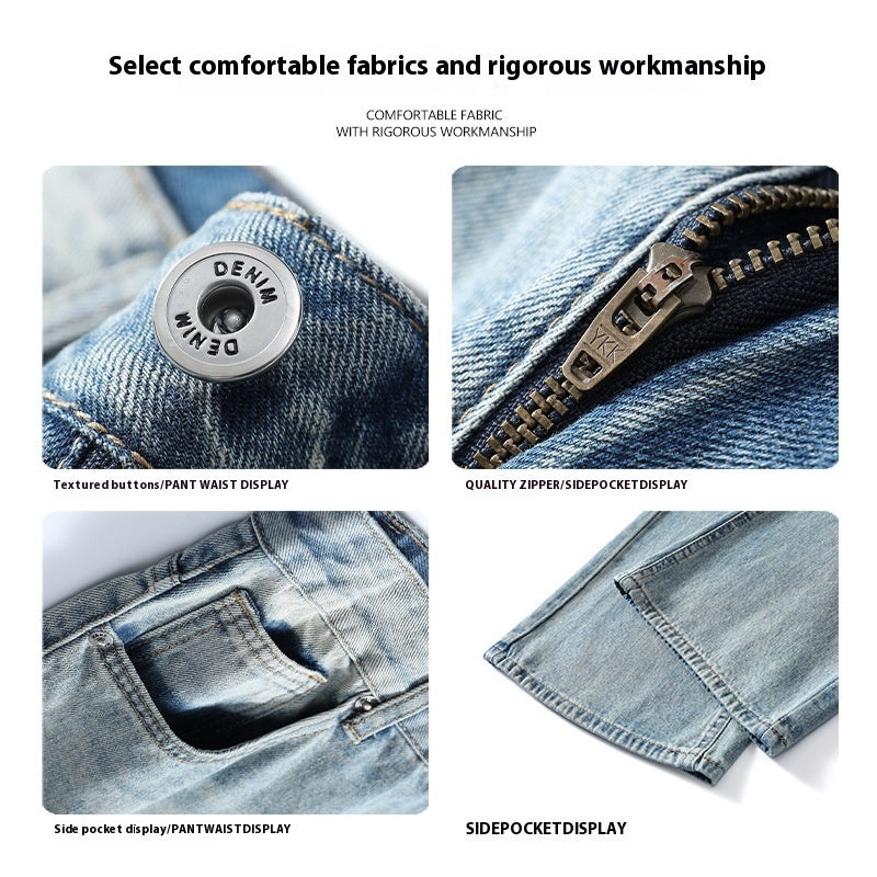 Wide Leg Denim Trousers - Men's Street Style | Koalakits36