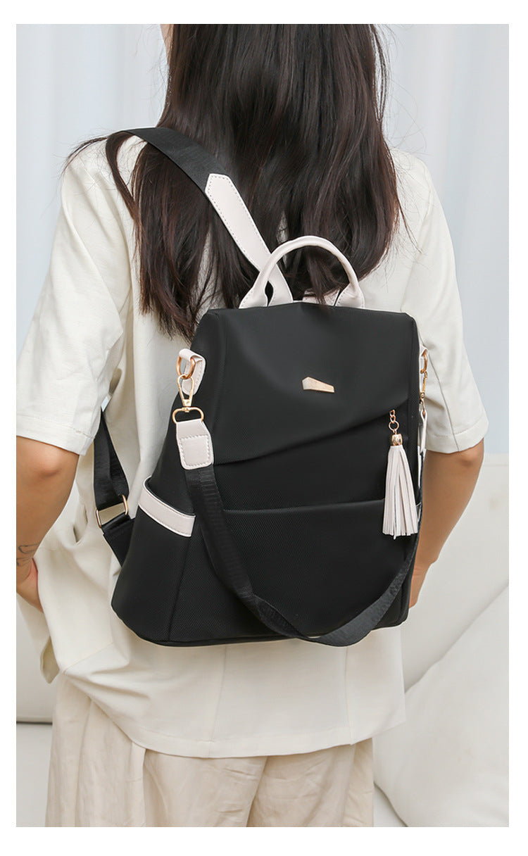 Oxford Cloth Stitching Women's Backpack Anti-Theft Back Zipper Girls | Koalakits36