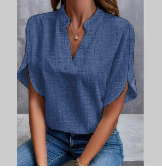 Short-sleeved Chiffon Shirt New V-neck Shirt Women's Koalakits36