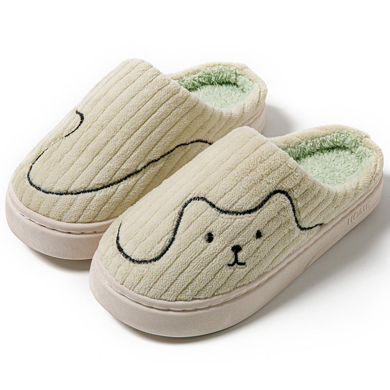 Striped Cat Slippers Indoor Couple Non-slip Floor Bedroom Slipper Winter Warm Plush House Shoes koalakits36