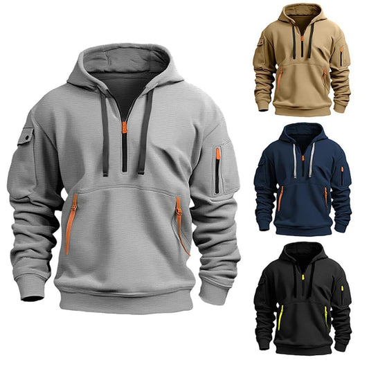 Cotton Dropped Shoulder Hooded Sweatshirt Men's Women's Plus Size Loose Pullover