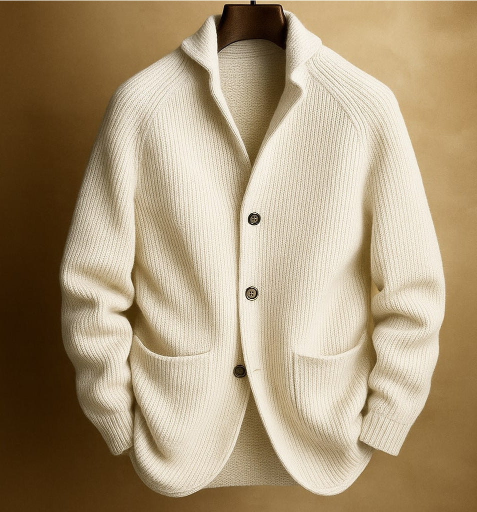 Men’s Knitted Cardigan Casual Button Pocket Long Sleeve Jacket