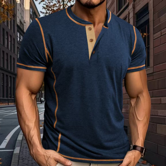 Crew-Neck Short-Sleeve Top Casual Mens Clothing