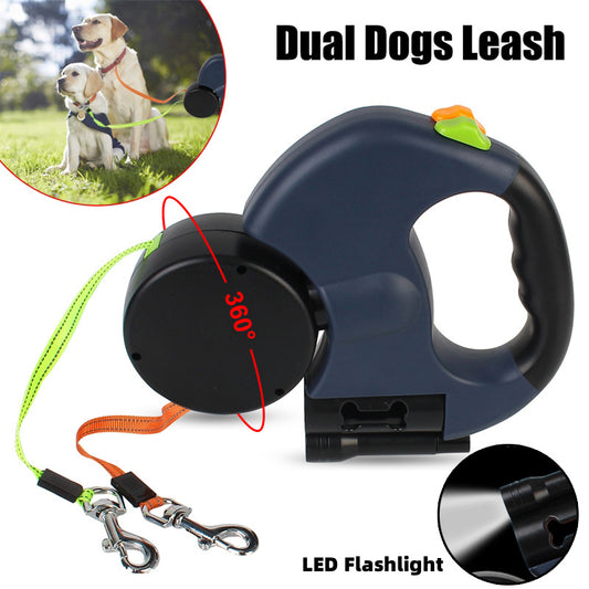 Retractable Dog Leash For Small Dogs Reflective Dual Pet Dogs Walking Leash | Koalakits36