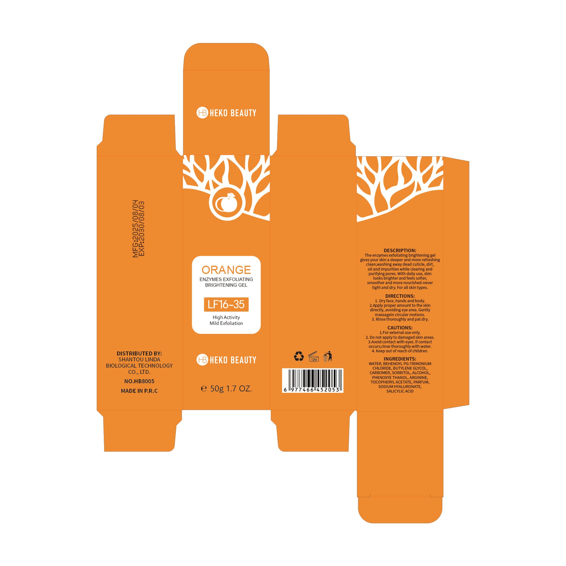 Orange Enzyme Exfoliating Gel for Face – Gentle & Natural