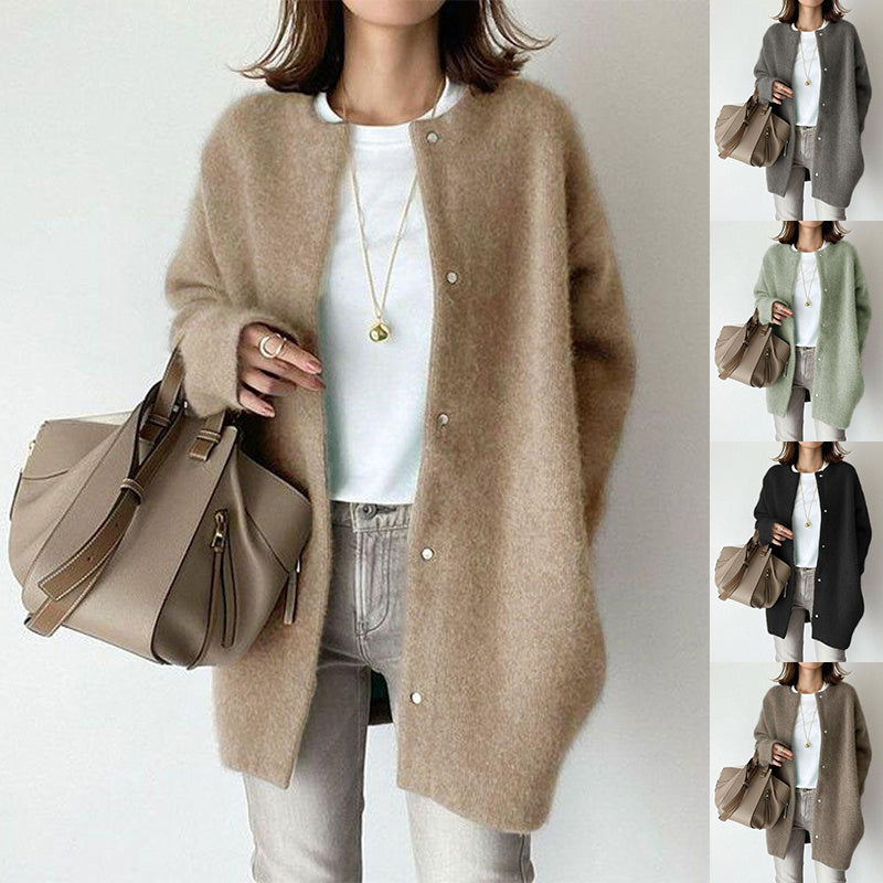 Single Breasted Cardigans Fashion Solid Color Knitted Jacket Women's Autumn Spring Clothing Koalakits36