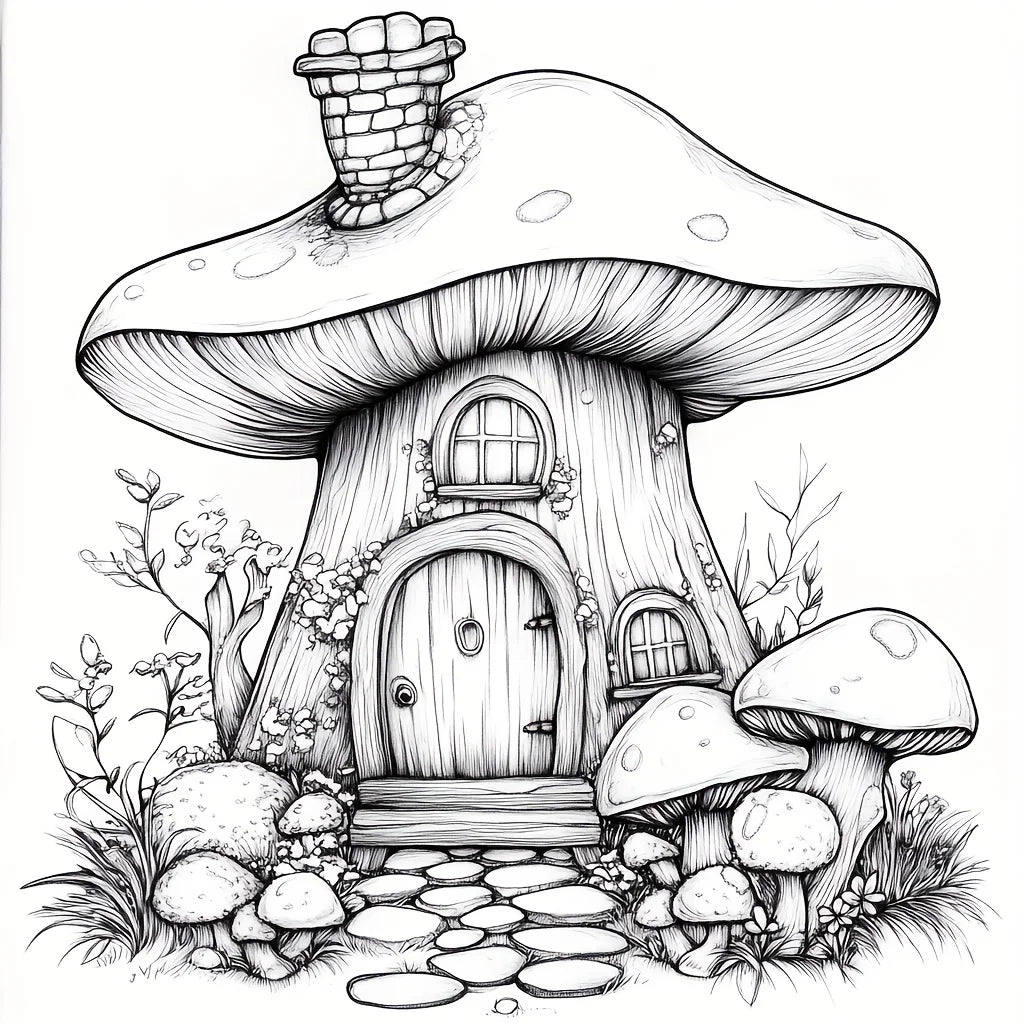 Forest House Coloring Book Coloring Book For Adult Stress Reduction Colouring Book Valentine's Day Gifting, Birthday Party Gift, Drawing Supplies