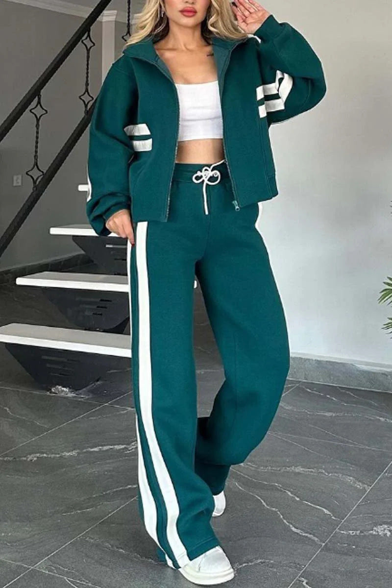 Fashion Two-piece White Sports Suit Loose Shirt Casual Pants Sets Sportswear Clothes Tracksuit Women Outfits