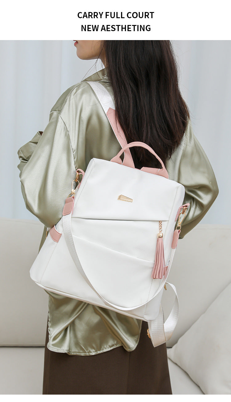 Oxford Cloth Stitching Women's Backpack Anti-Theft Back Zipper Girls | Koalakits36