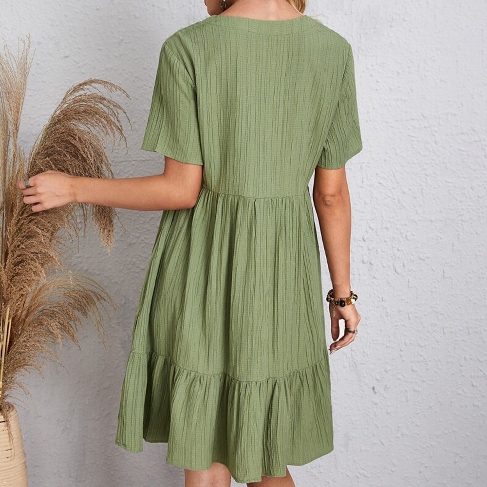 V-Neck Summer Dress – Casual Loose Beachwear | Koalakits36