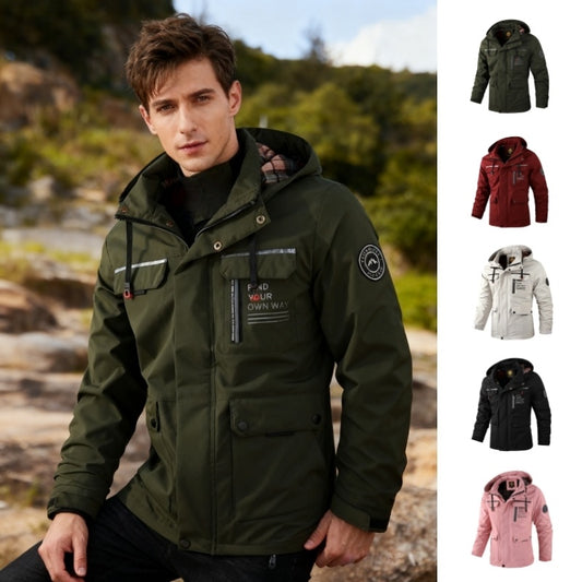 Men's Casual Windbreaker Jackets Hooded Jacket Man Waterproof Outdoor Soft Shell Winter Coat Clothing Warm Thick Tops Koalakits36