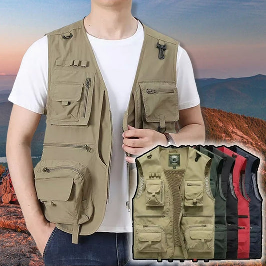 14 Pockets Summer Tactical Outdoor Waistcoat Mesh Cargo Sleeveless Jacket Tool Vest | Koalakits36