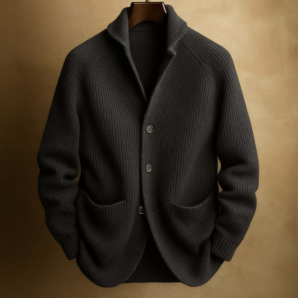 Men’s Knitted Cardigan Casual Button Pocket Long Sleeve Jacket